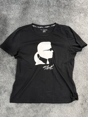 Karl Lagerfeld Black Graphic Logo T-Shirt